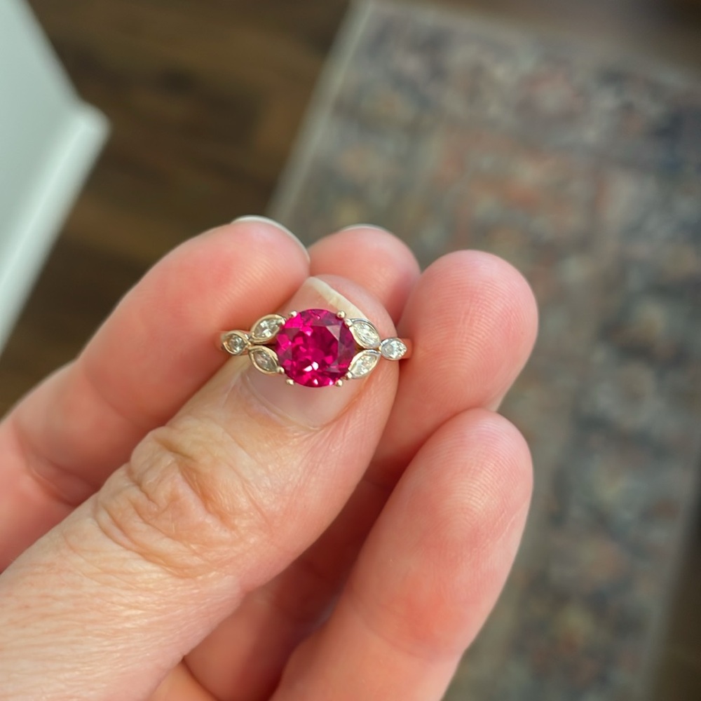 Ruby And Cz Ring - image 1